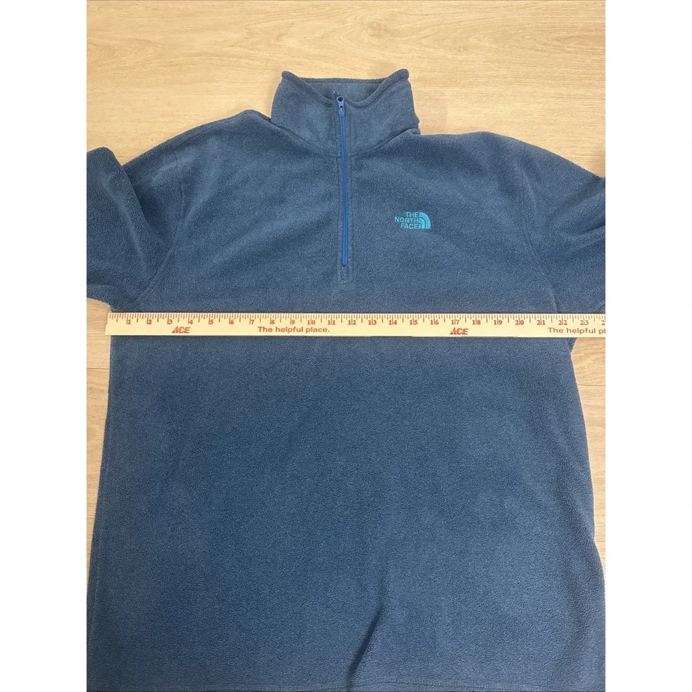 The North Face Mens Large 1/4 Zip Polartec Classic Fleece Pullover Jacket Blue